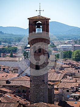 Lucca view from the Guinigi tower, Italy photo